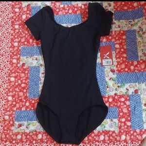 Capezio Short Sleeve Black Leotard Size XS